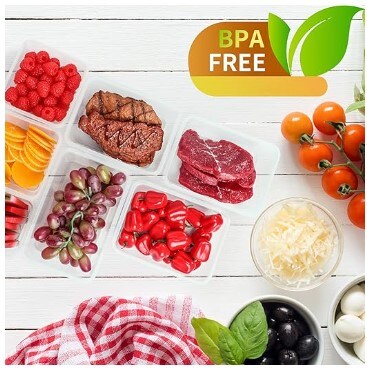 48 Pack Food Storage Containers with Airtight Lids (24 Containers &#x26; 24 Lids), Pantry Organisers and Storage Containers, BPA-Free Meal Prep Container with Labels &#x26; Marker
