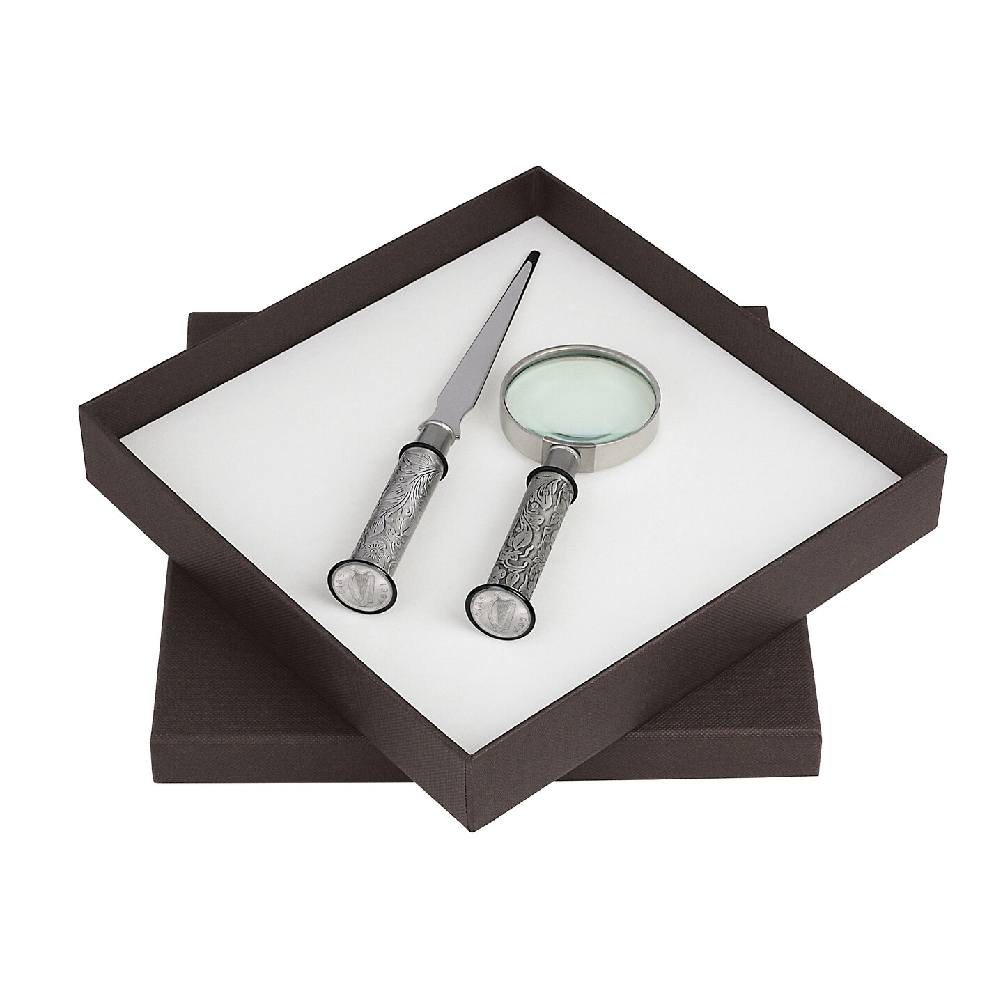 Irish Three Pence Letter Opener and Magnifying Glass Gift Set