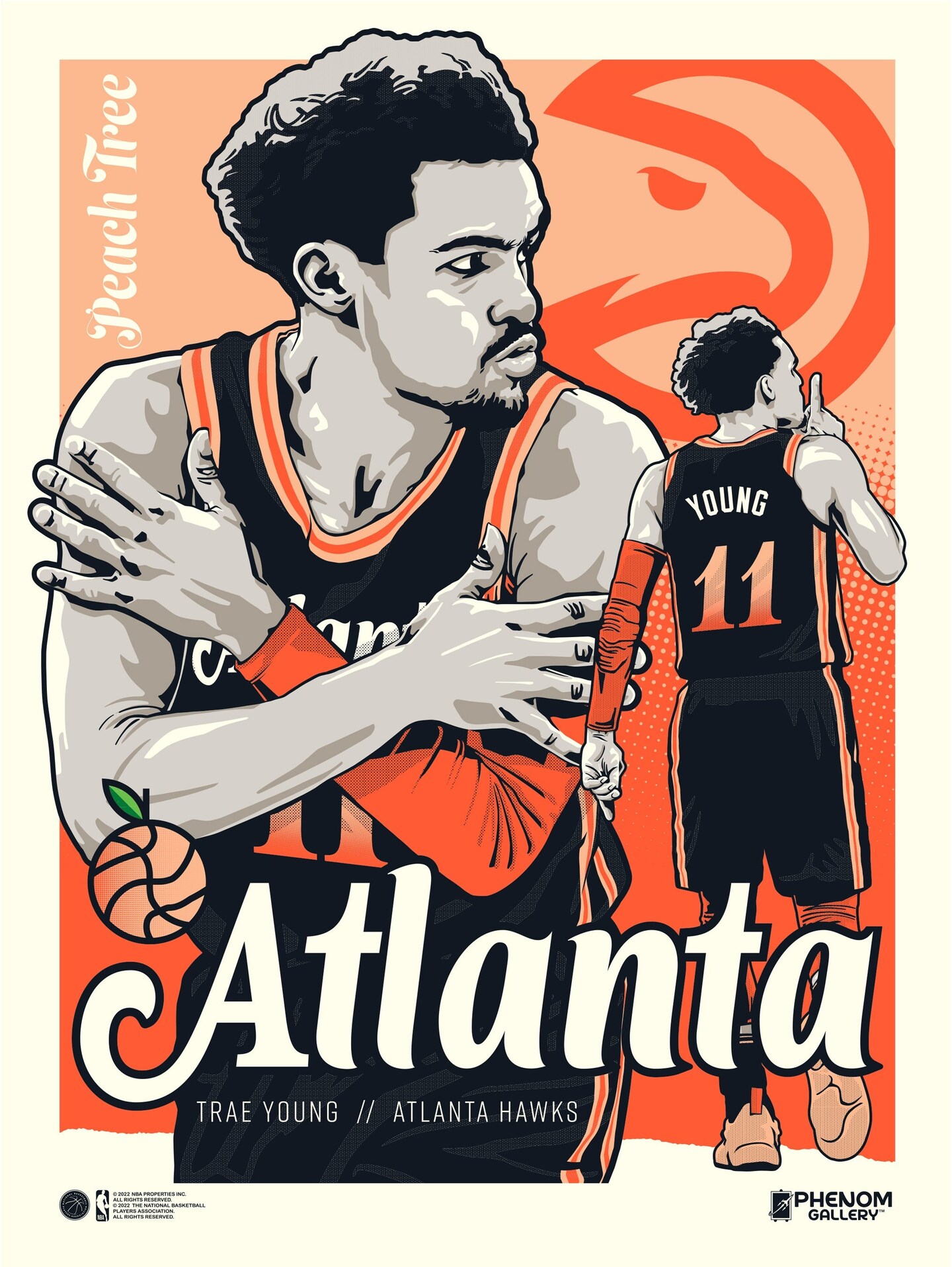 Phenom Gallery Atlanta Hawks Trae Young City Edition 18&#x22; x 24&#x22; Deluxe Framed Serigraph