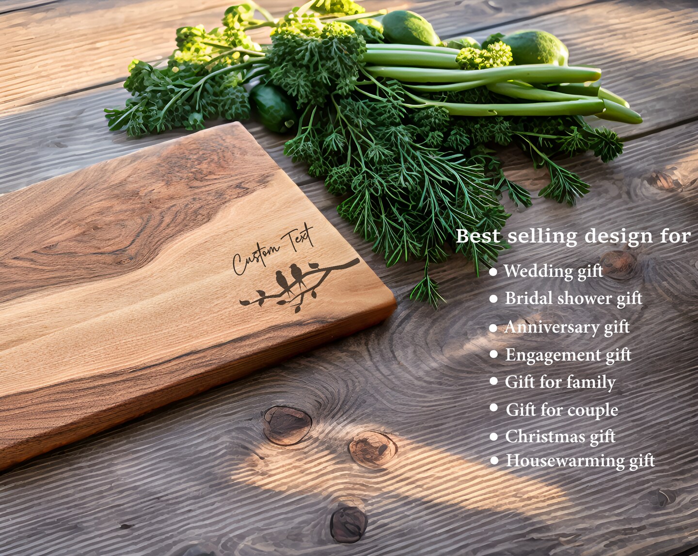 Personalized cutting board, Engraved cutting board, Custom cutting board,  Wedding Gift, Bridal shower, Housewarming Anniversary Oak Walnut (Walnut