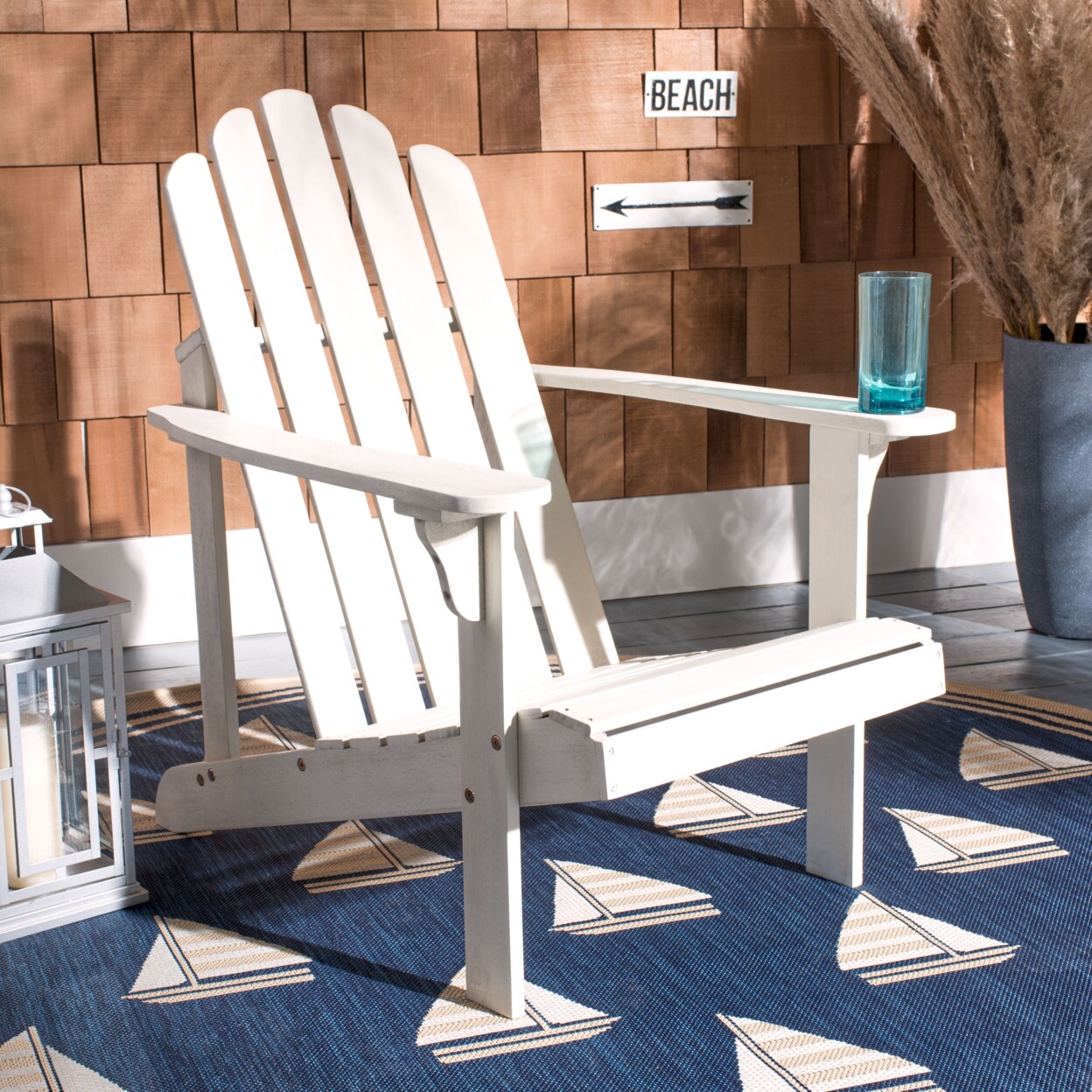Safavieh   Outdoor Collection Topher Adirondack Chair White