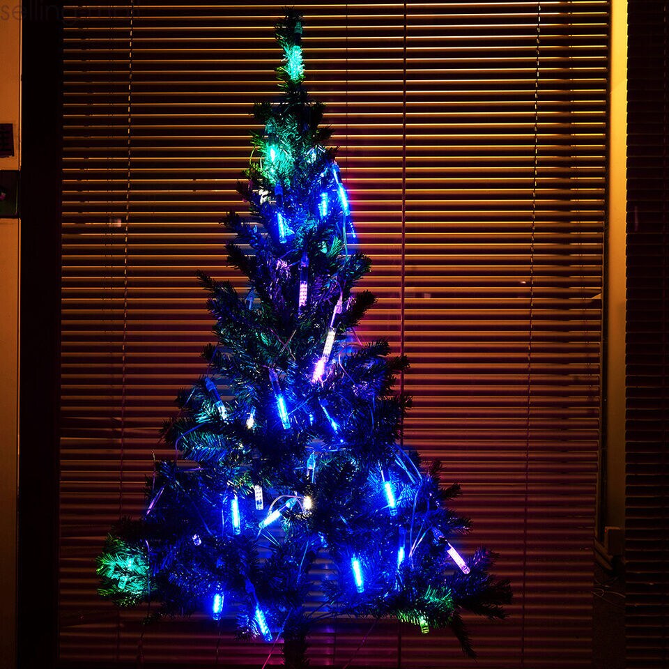 LED Meteor Shower Lights Outdoor Falling Rain Drop Icicle String Waterproof