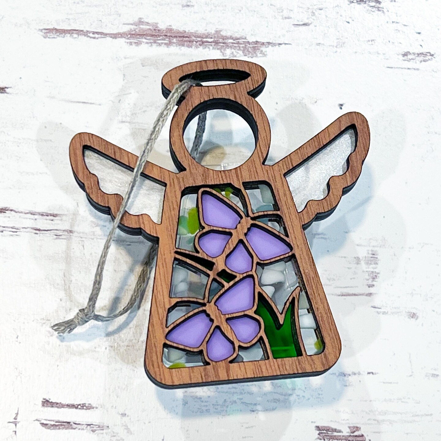 3.5&#x22; Playful Purple Butterflies Ornament - Handcrafted in Texas - Mother&#x27;s Angels&#xAE; Figurine - Mother&#x27;s Day Gifts