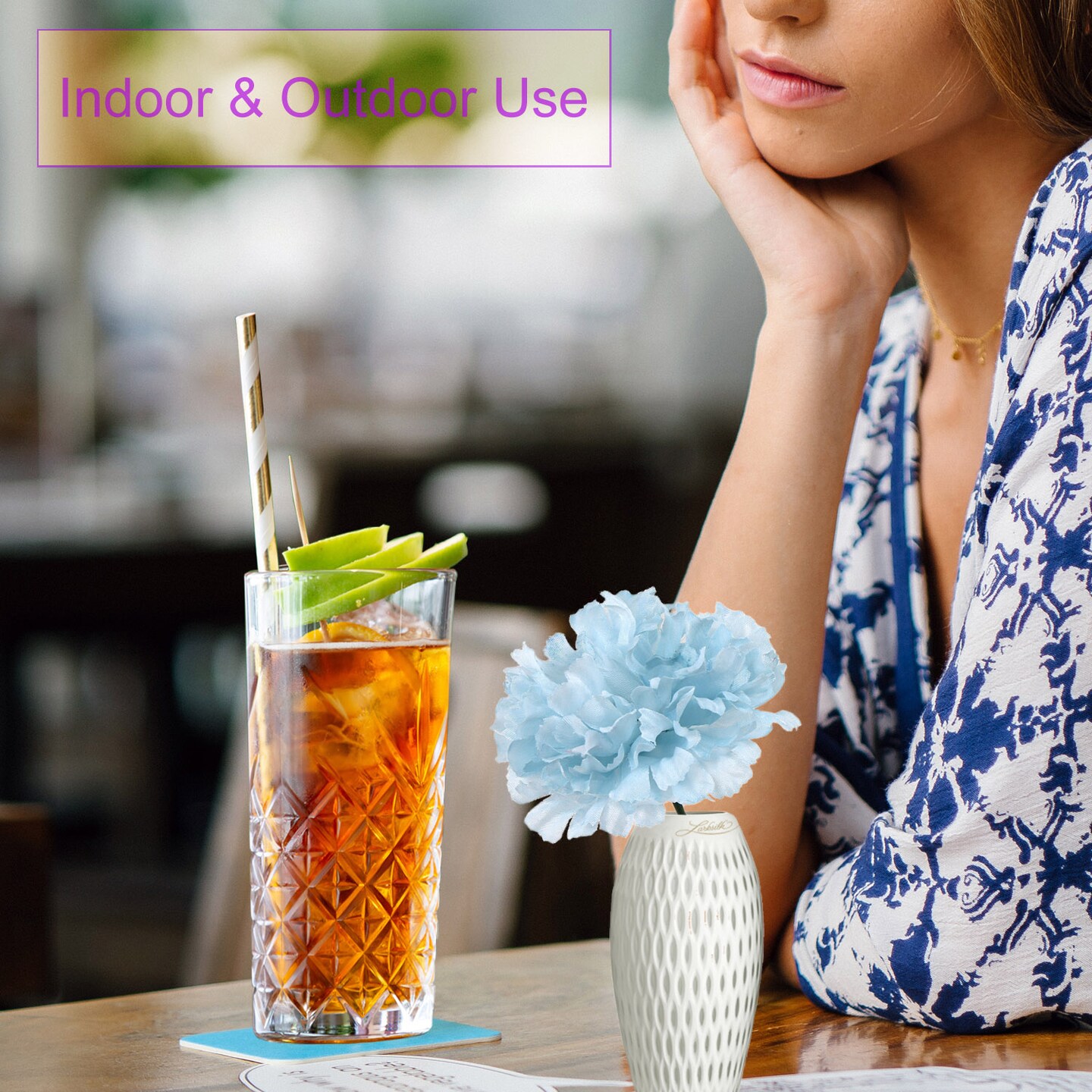 5" Blue Artificial Carnation Flower Picks - Box of 100, 3.5" Wide - Perfect for Bouquets, Crafts - Elegant Year-Round Decor, Floral Home by Artificial Flowers