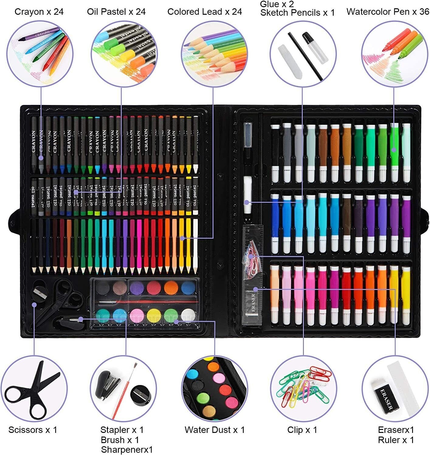 145/150 -Piece Art Drawing Set Kit