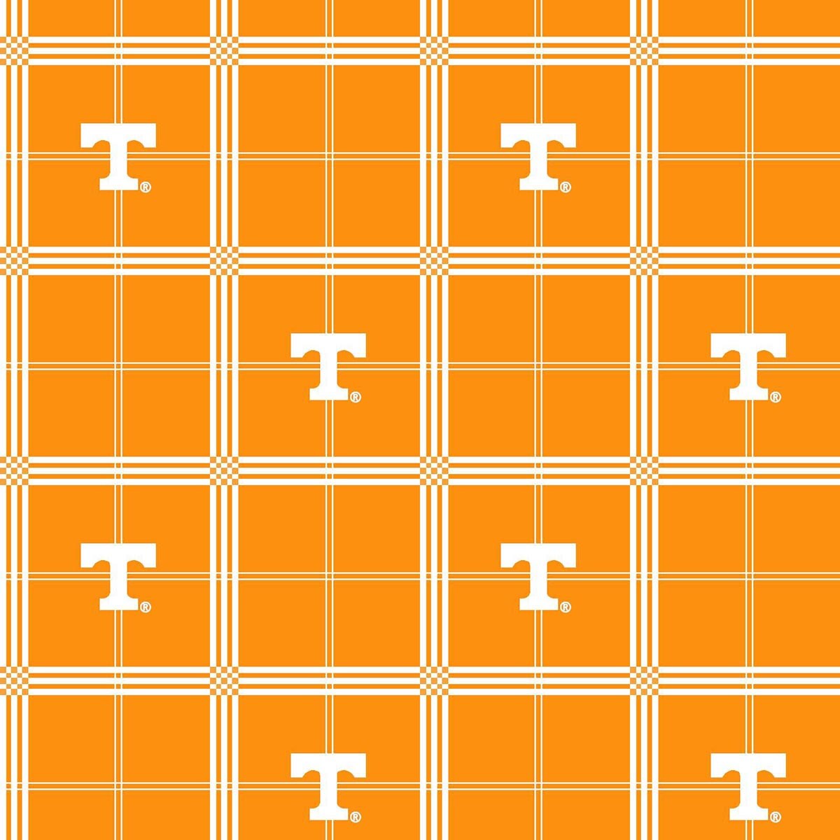 Sykel Enterprises-University of Tennessee Flannel Fabric-Tennessee Volunteers Plaid Cotton Flannel Fabric