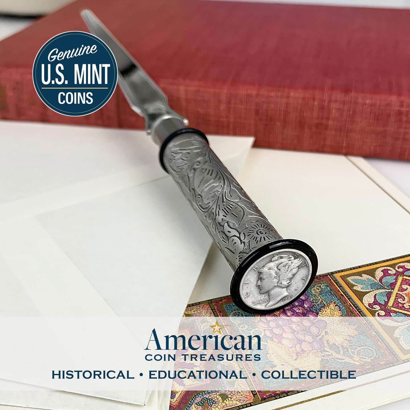 Silver Mercury Dime Letter Opener