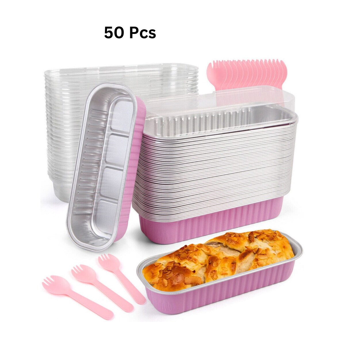Mini Loaf Pans With Lids 50 Packs