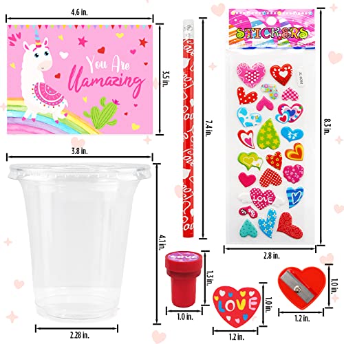  Selimay 24 Pack Valentines Stationery Kit with Stickers Pencils  Eraser for Kids, Valentines Day Gifts for Kids, Valentine Exchange Party  Favors Toy Prize Stationery Kit for School Classroom : Office Products