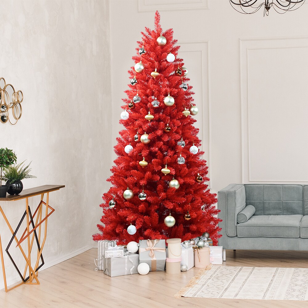 4FT PVC Christmas Automatic Tree Environmentally Friendly Fireproof Artificial Christmas Red Tree