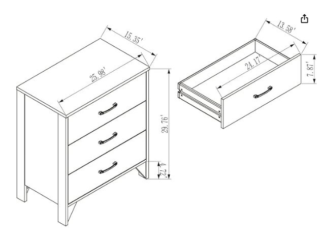 Furniture for Bedroom: Chest of Drawers Wooden Storage Dresser Cabinet with Drawers