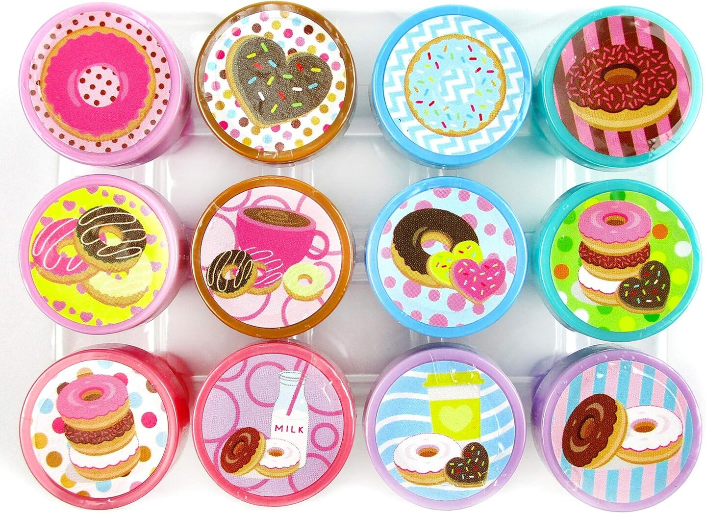 TINYMILLS 12 Pcs Donuts Stamp Kit for Kids