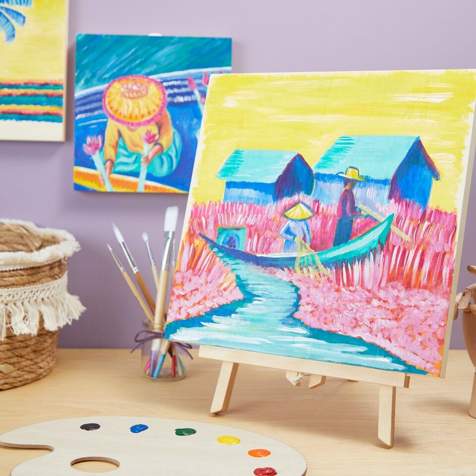 6 Pack Wood Canvas Boards for Painting