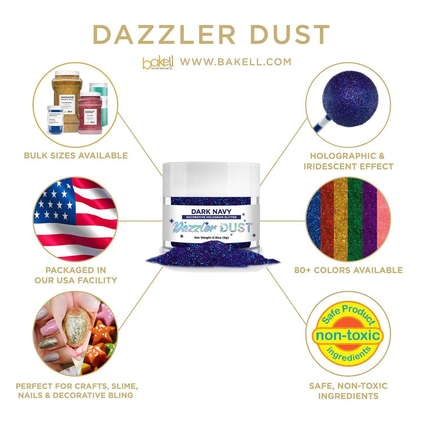 Deep Navy Dazzler Dust&#xAE; 5 Gram Jar