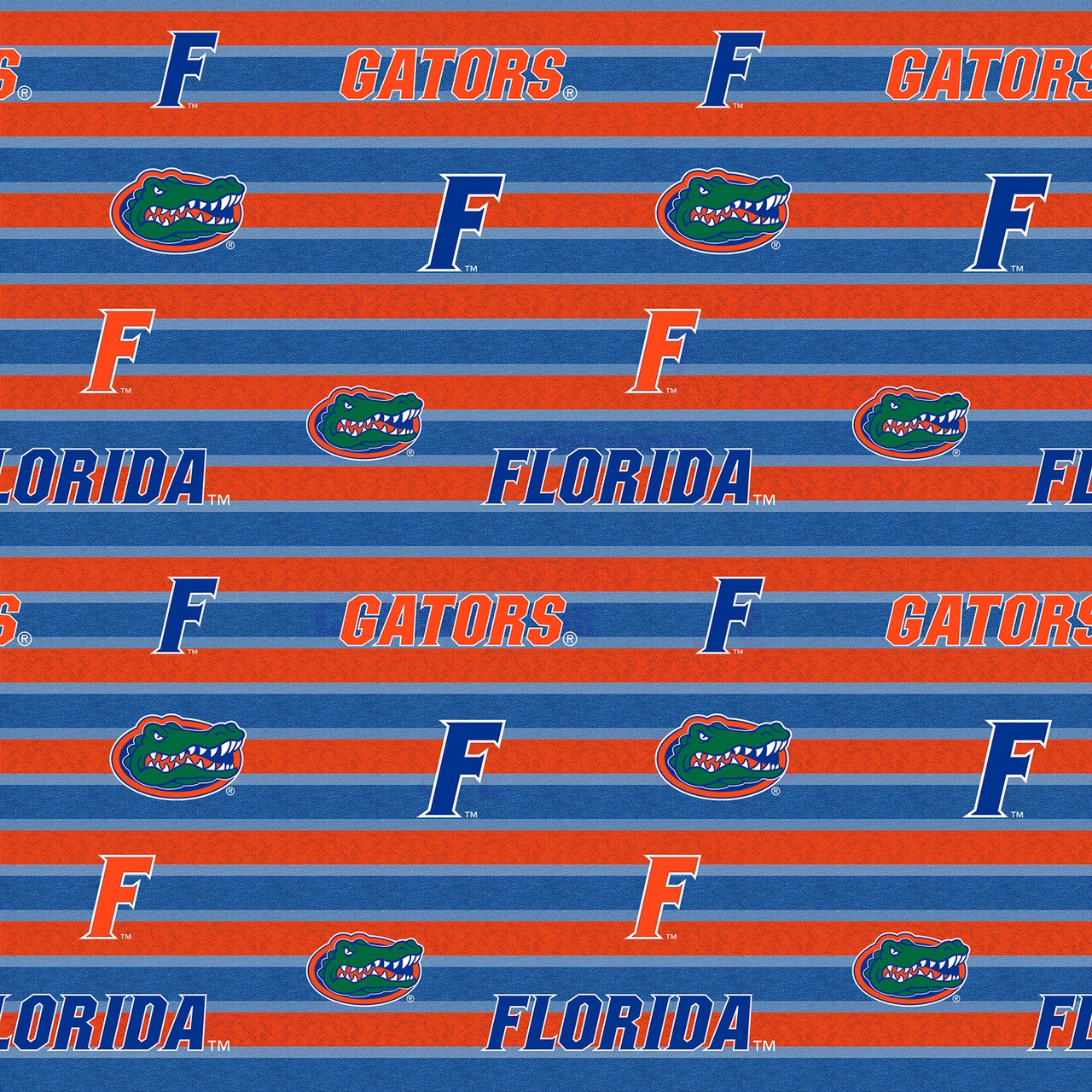 Sykel Enterprises-University of Florida Fleece Fabric-Florida Gators Polo Stripe Fleece Blanket Fabric-Sold by the yard