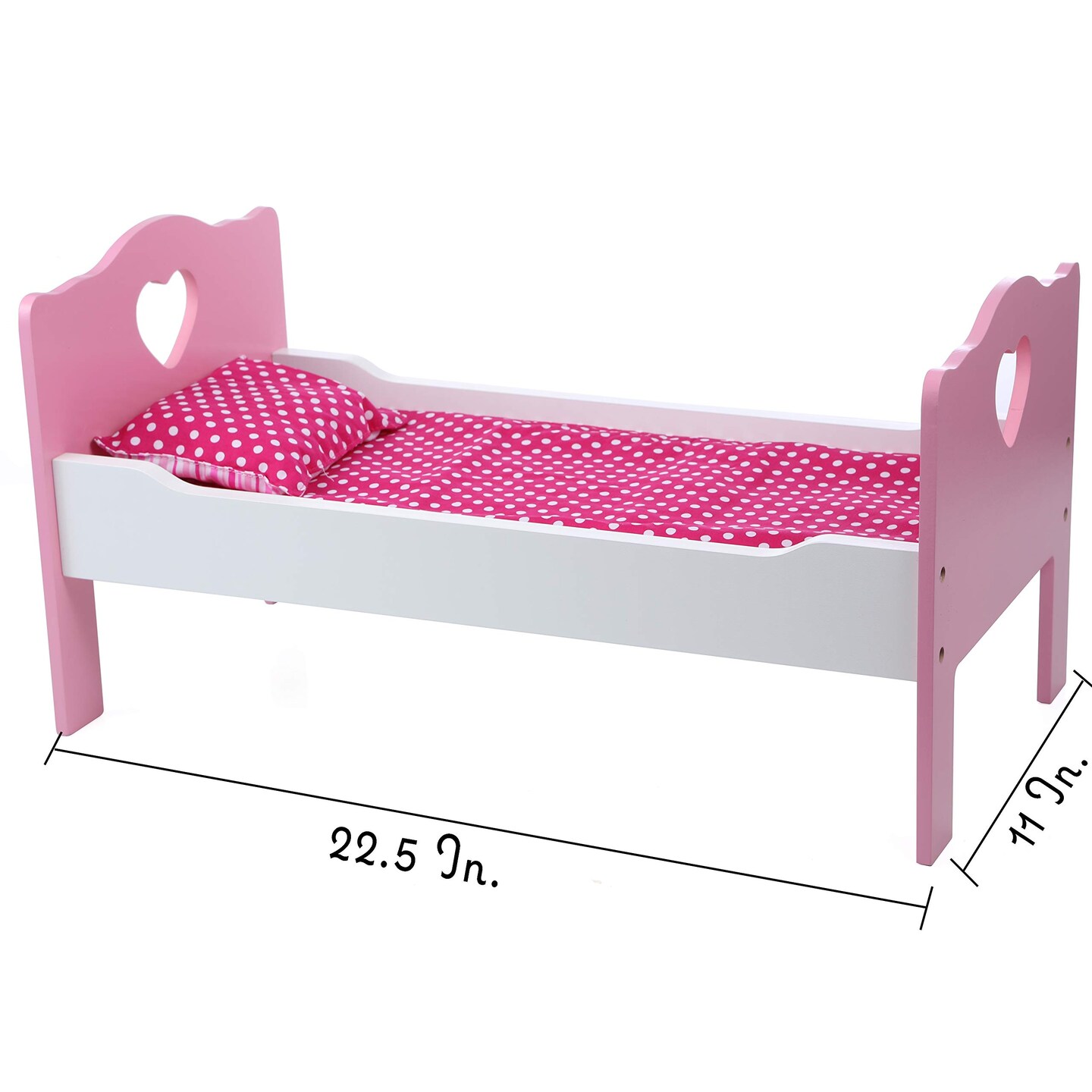 Beverly Hills 18 Inch Doll Bed with Bedding Wooden Bed Fits American Girl Dolls Michaels