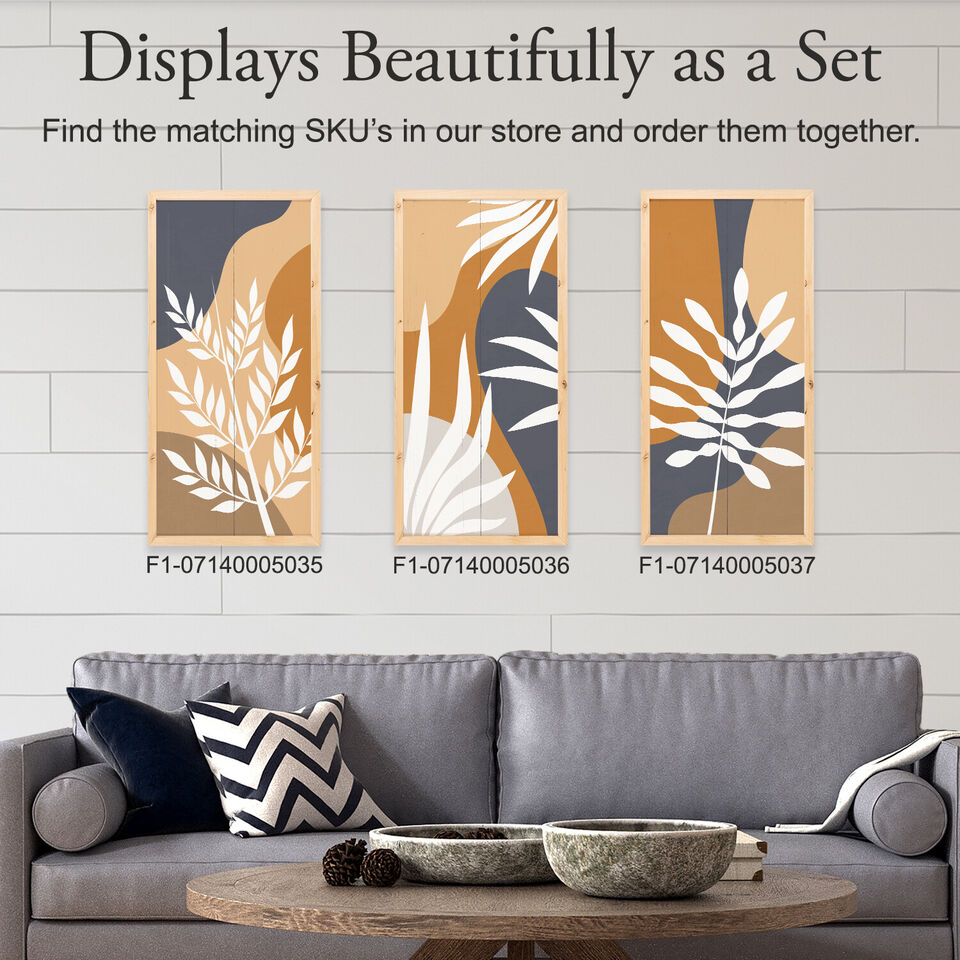 Botanical Wall Art Neutral Wood Sign Framed Housewarming Gift