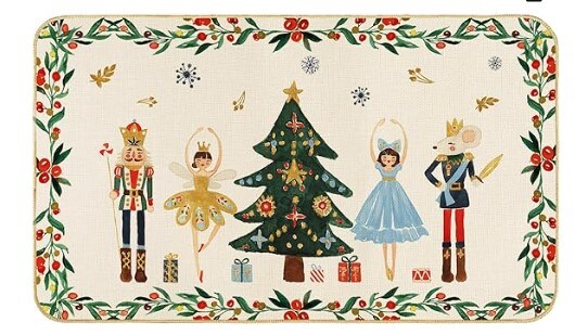 Watercolour Nutcracker Front Door Mat Non-Slip Merry Christmas Decorative Door Rugs Carpet Floor Mat for Xmas Winter Indoor Outdoor Home Office Decor, 17 x 29 in Nutcracker Doormat