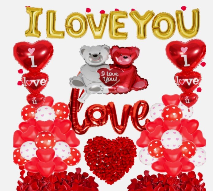 Decorations for Valentine's Day Balloons Kit of I Love You Balloons and Heart Balloons