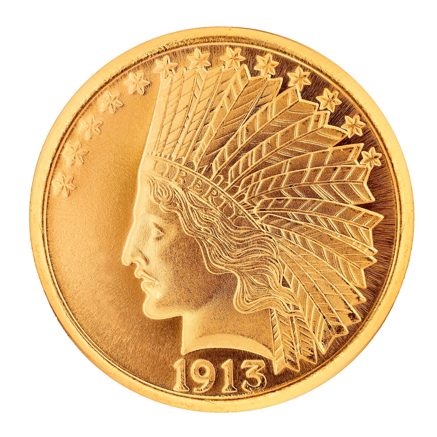 Tribute to America&#x27;s Most Beautiful Coins - $10 Indian Head Gold Piece 1907-1933 Replica Coin