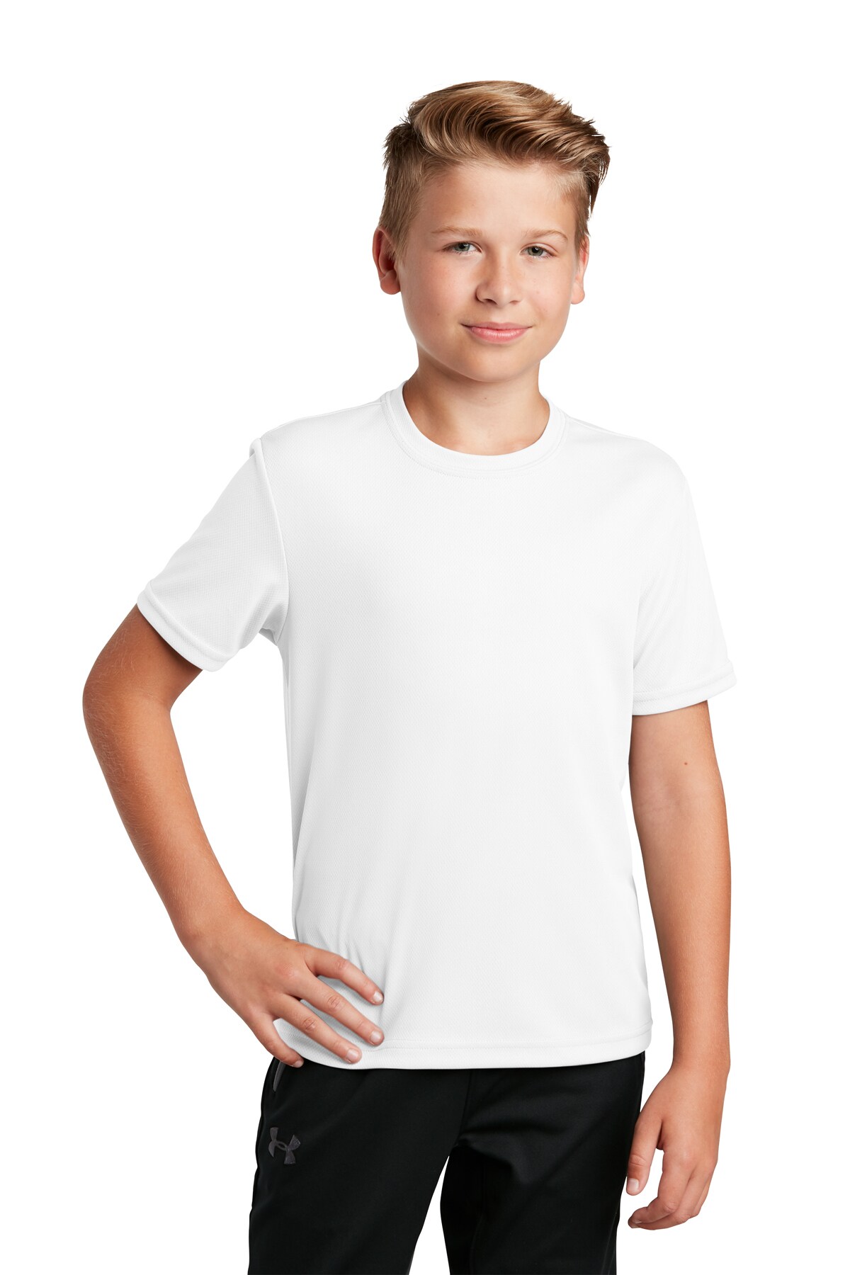 High-Performance Youth Apparel, Breathable Youth Sports Shirt, Youth  Fitness Tee, Engineered from 3.8-ounce, 100% polyester flat back mesh  featuring innovative Posi Charge technology, this performance tee ensures  optimal breathability, RADYAN®