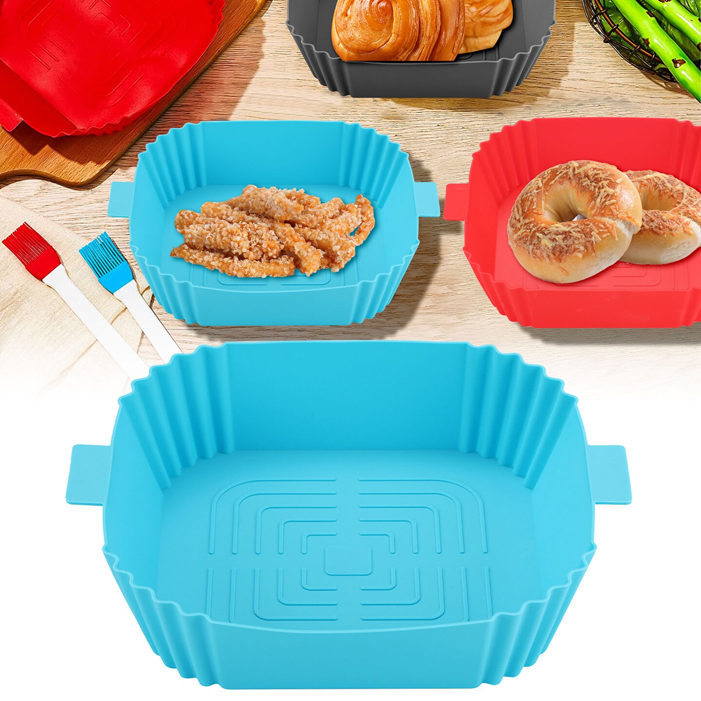 Air Fryer Silicone Pot Basket Liners Non Stick