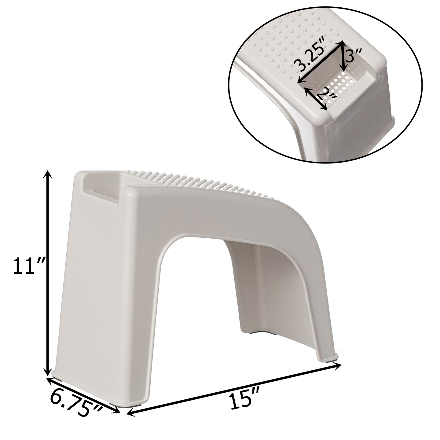 Shower Footrest, White Bath Foot Stool for Shaving Legs, Non-Slip Sturdy Pedicure Footrest, Spa Footrest Shaving Stool, Shower Foot Procedures Stool With Storage