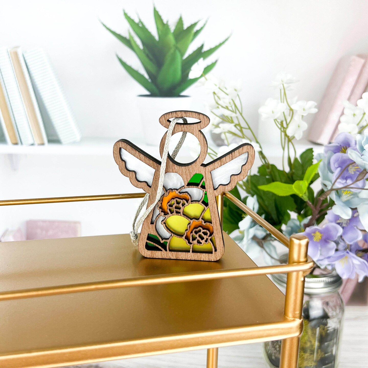3.5&#x22; Daffodil Ornament - Handcrafted in Texas - Mother&#x27;s Angels&#xAE; Figurine - Mother&#x27;s Day Gifts