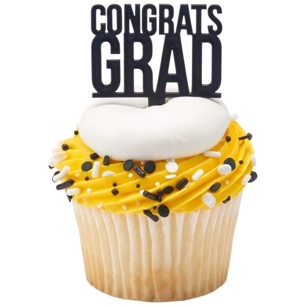 Congrats Grad DecoPics&#xAE; Cupcake Decoration, 12ct