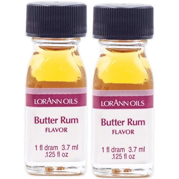 LorAnn Butter Rum SS Flavor, 1 dram bottle (.0125 fl oz - 3.7ml - 1 teaspoon) - 2 Pack