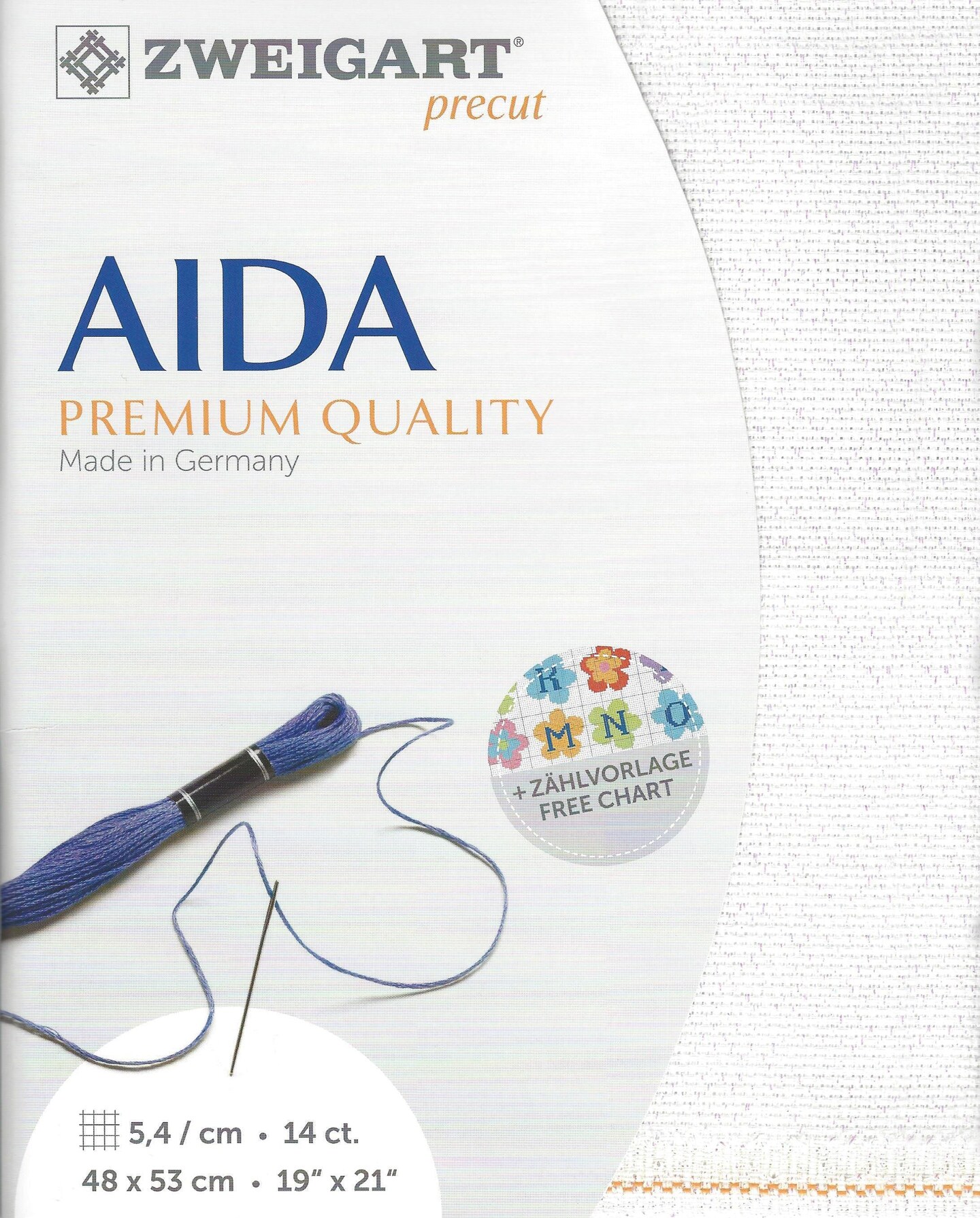 Precut  Zweigart Stern-Aida Star 14 count White Opalescent