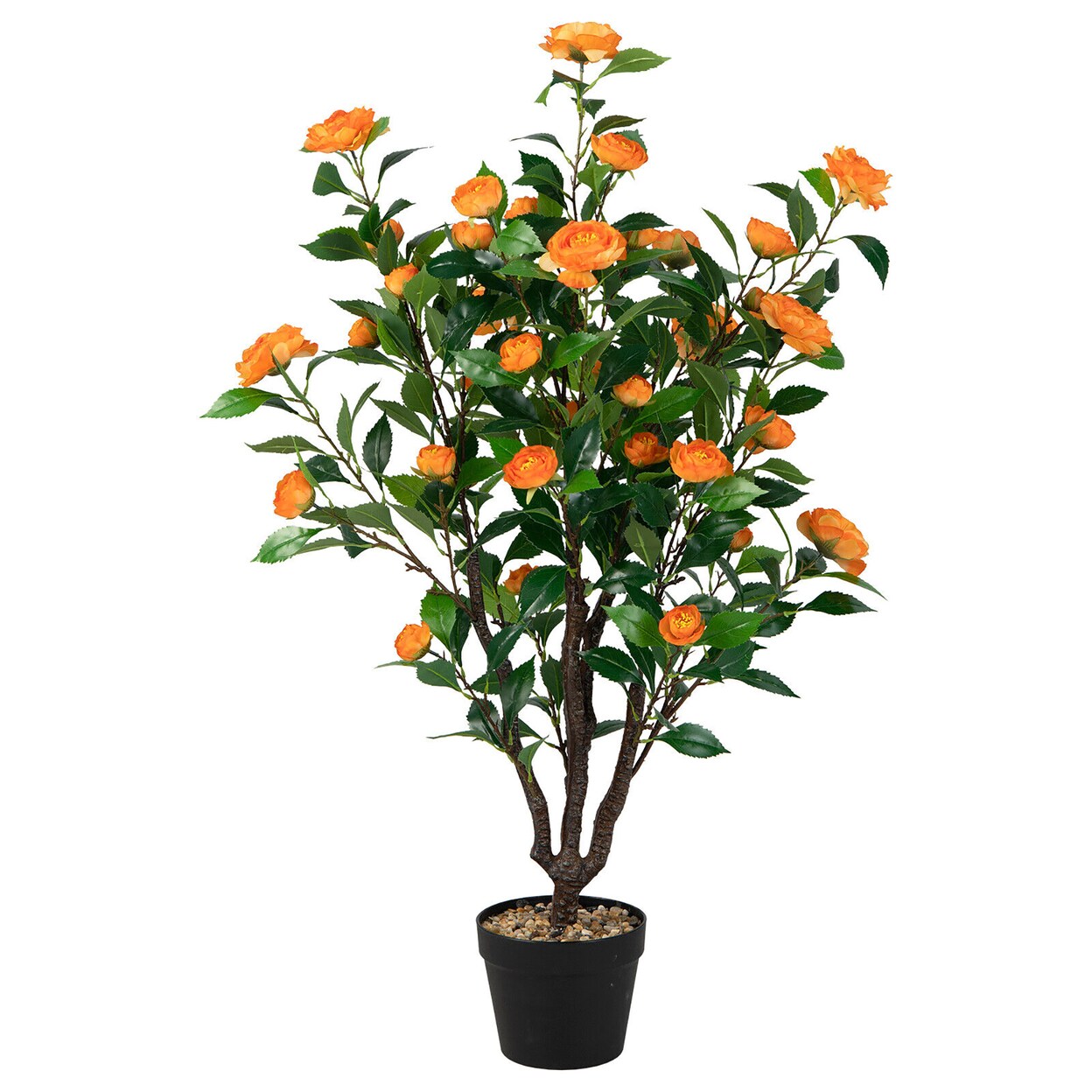 Gymax 3.3 FT Artificial Tree Artificial Camellia Tree Faux Plant for Indoor and Outdoor