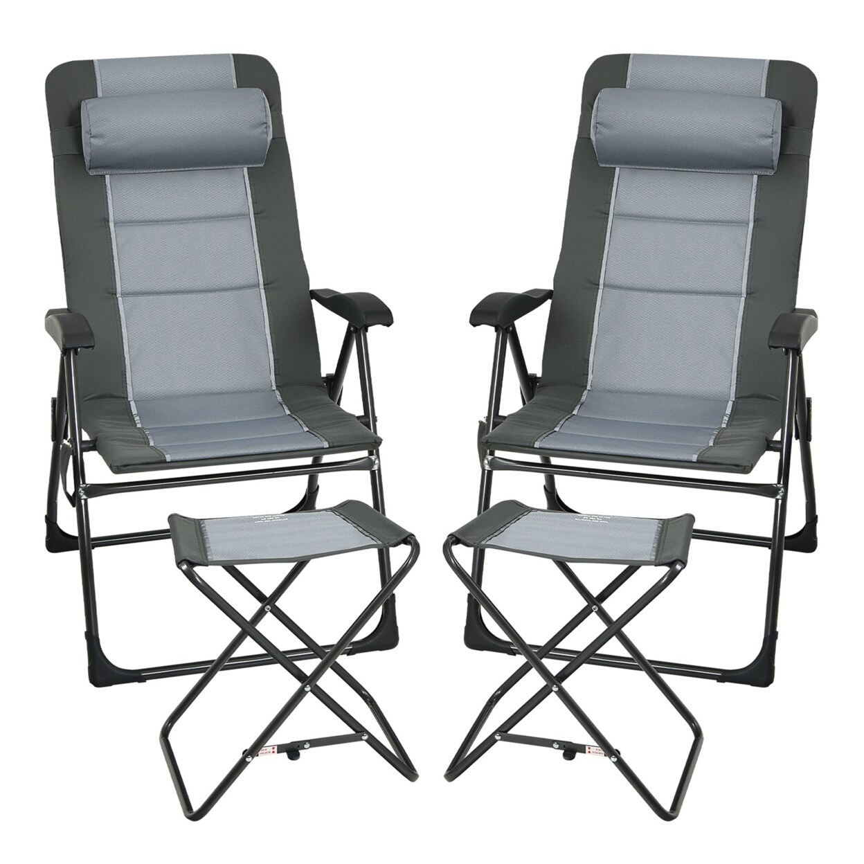 Gymax Outdoor Adjustable Backrest Chair Folding Camping Chair