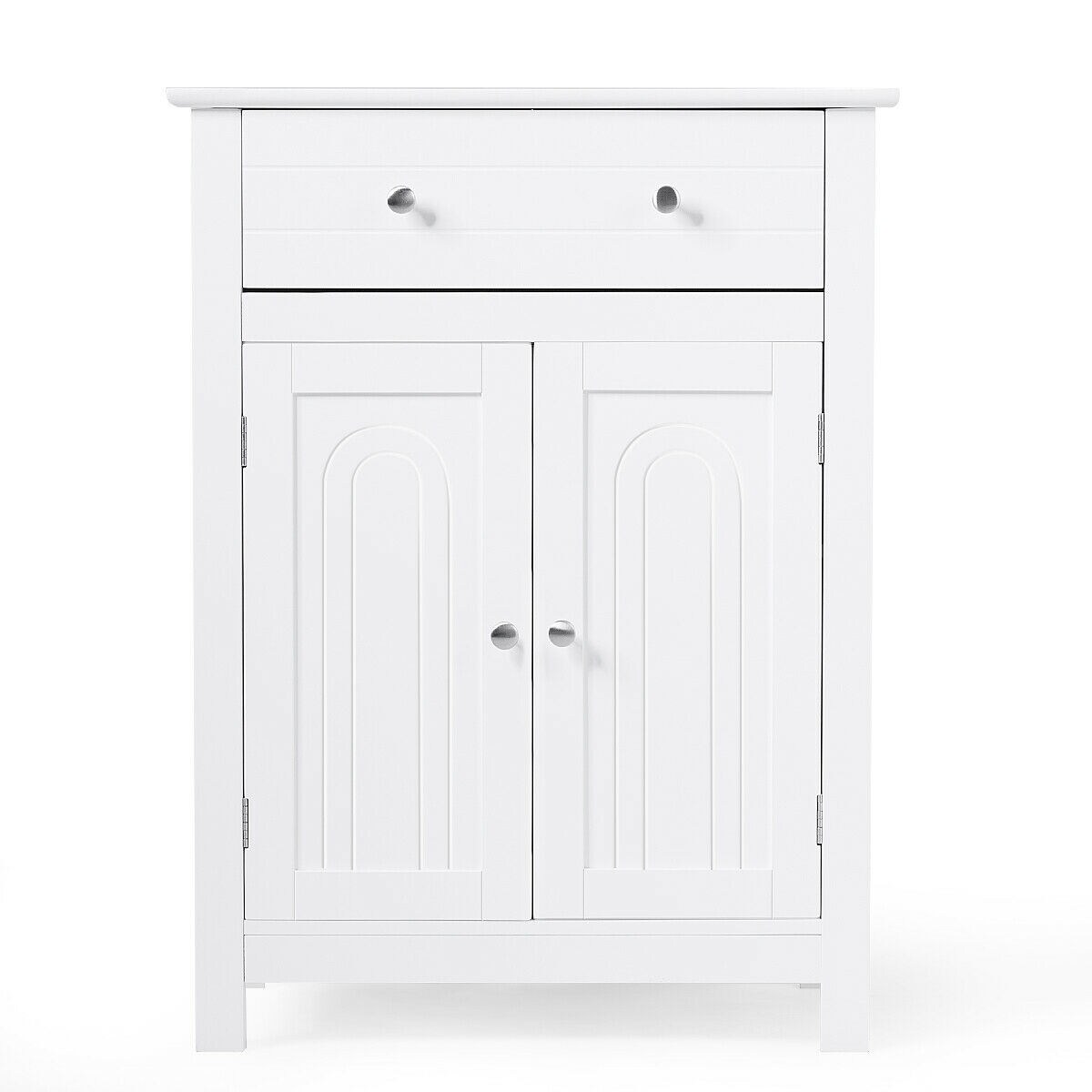 VASAGLE White Bathroom Storage Cabinet with Drawers