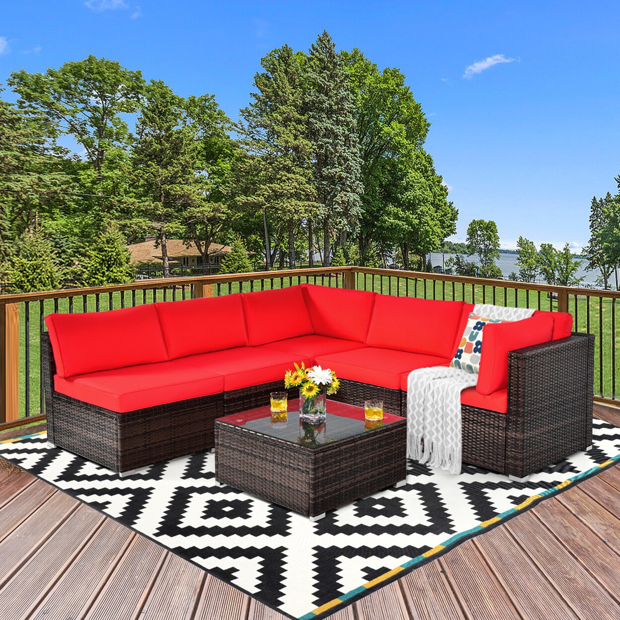 Red outdoor sectional couch new arrivals