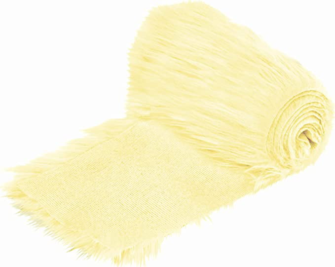 FabricLA Shaggy Faux Fur Roll - Acrylic Fabric 8 X 60 Inches Rolls of Fur  - Artificial Fur Material - Use Faux Fur Piece for Crafts, DIY, Hobby