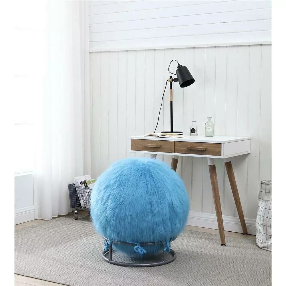 65 Inch Posture Fuzzy Exercise Yoga Ball Chair Set - 5 colors!