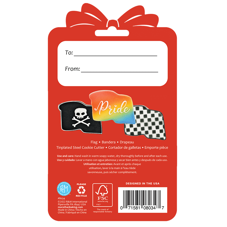 Waving Flag Cookie Cutter 3&#x22; Carded