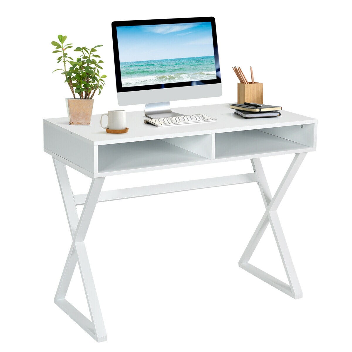 Modern Computer Desk Writing Desk Makeup Vanity Table Storage Michaels