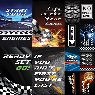 Reminisce Checkered Flag 12x12 Poster Sticker Sheet