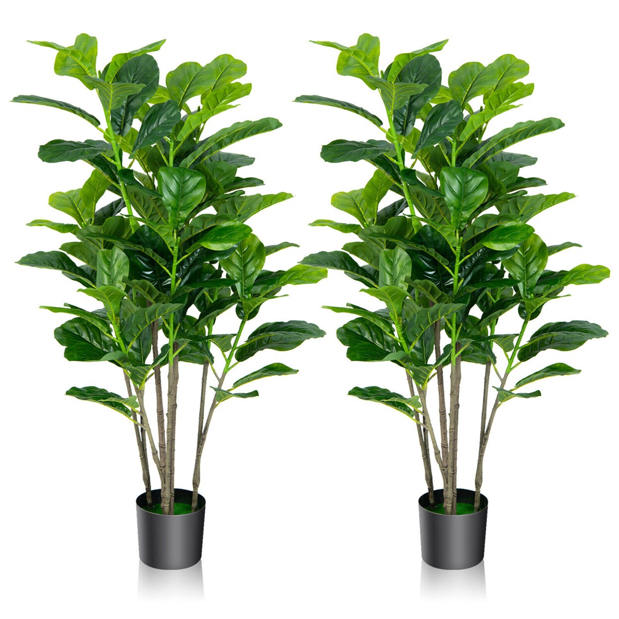 51Artificial Tree 2-Pack Artificial Fiddle Leaf Fig Tree For Indoor Outdoor