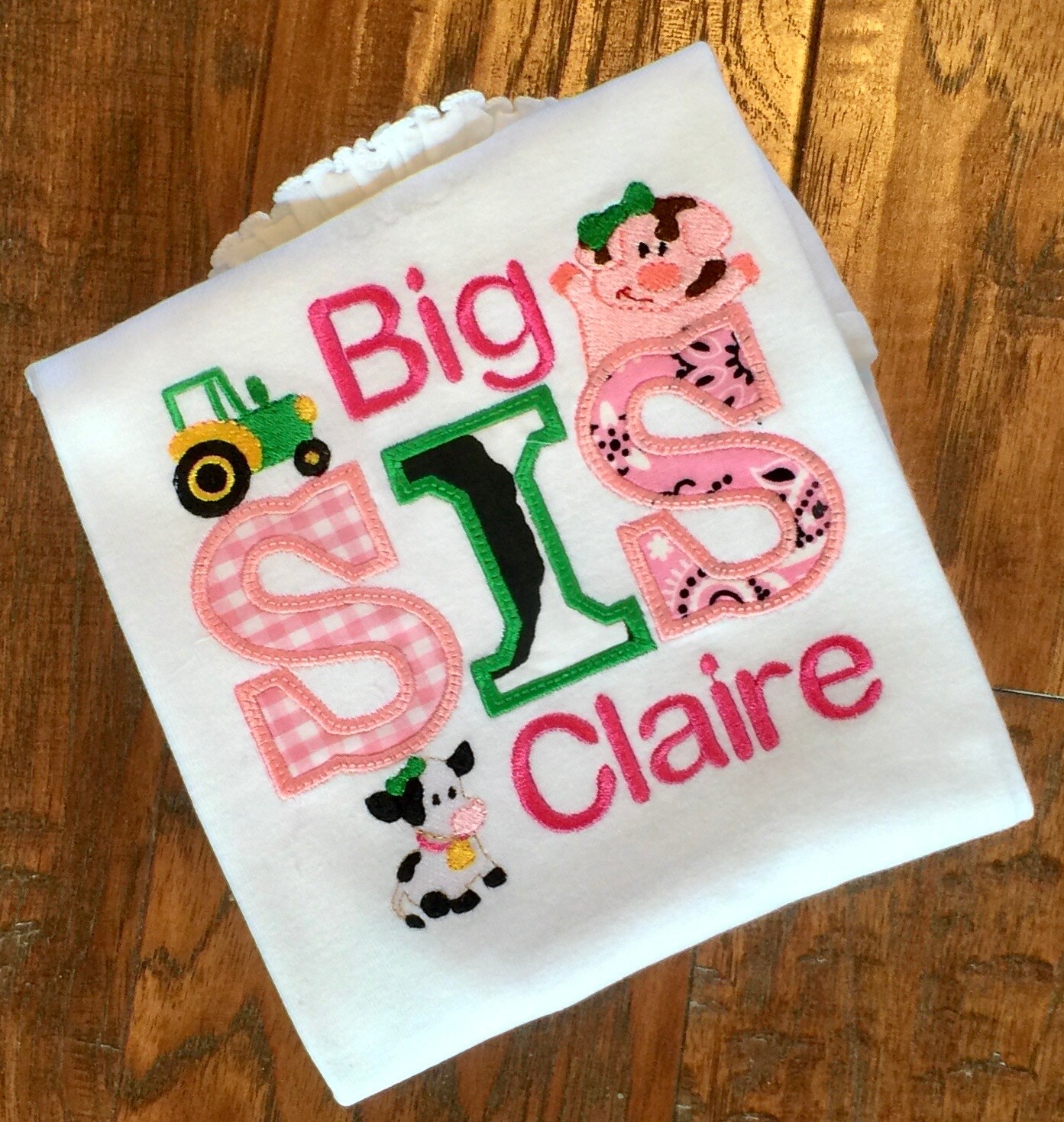 Girls Big Sis Shirt, Sibling Shirts, Farm Birthday Shirt, Farm Themed ...