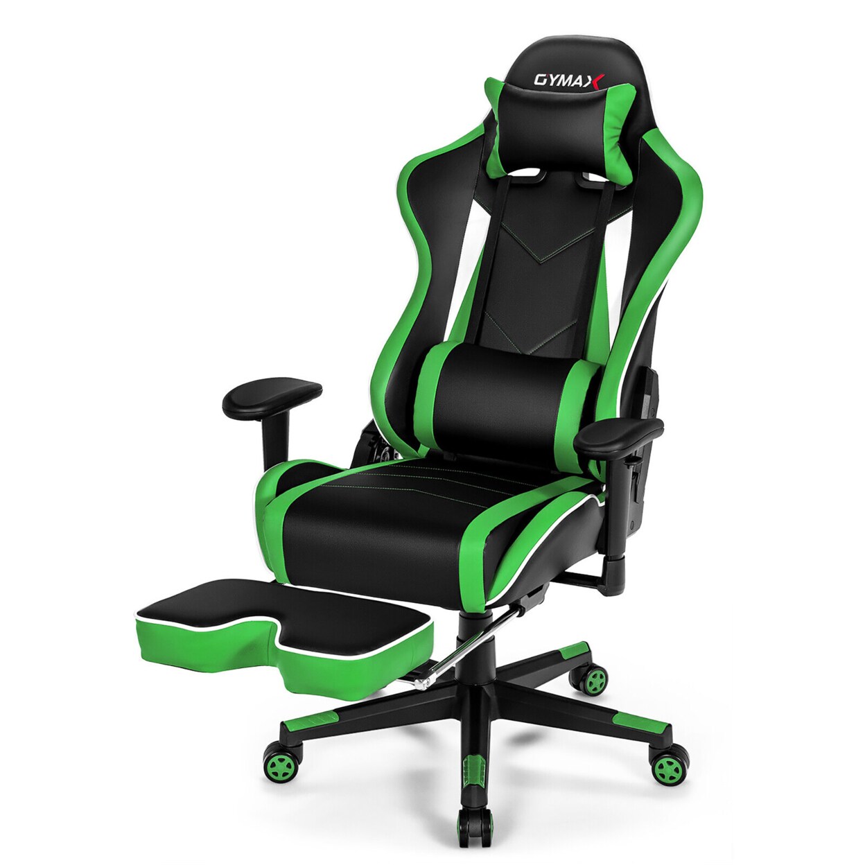 Gymax High Back Gaming Chair Adjustable Office Computer Task Chair w/Footrest Green