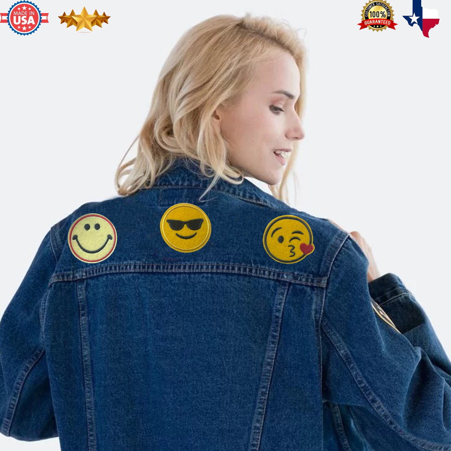 Enhance Your Style with Emoji Patches for Clothes|Customs, Patchwork or gift and personalize patch for clothes | Fun and Expressive Embroidered Designs | RADYAN&#xAE;