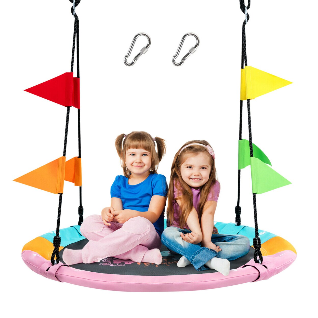 40 Flying Saucer Tree Swing Indoor Outdoor Swing Play Set W/Hanging Strap Horse