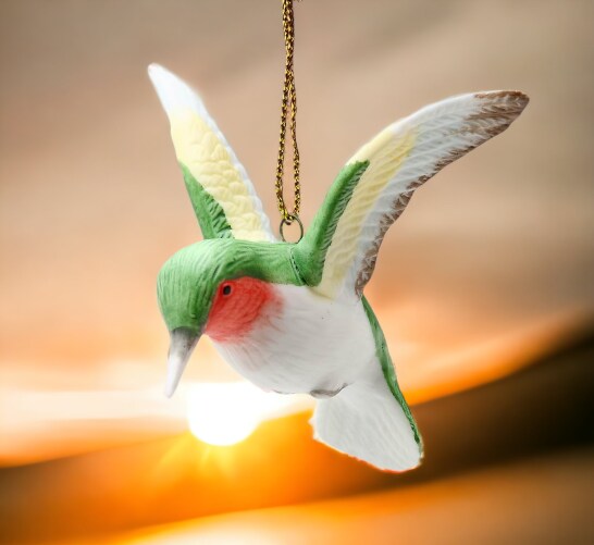 Ceramic Hummingbird Ornament, Home D&#xE9;cor, Gift for Her, Gift for Mom, Kitchen D&#xE9;cor, Birdwatcher Gift, Vintage Decor