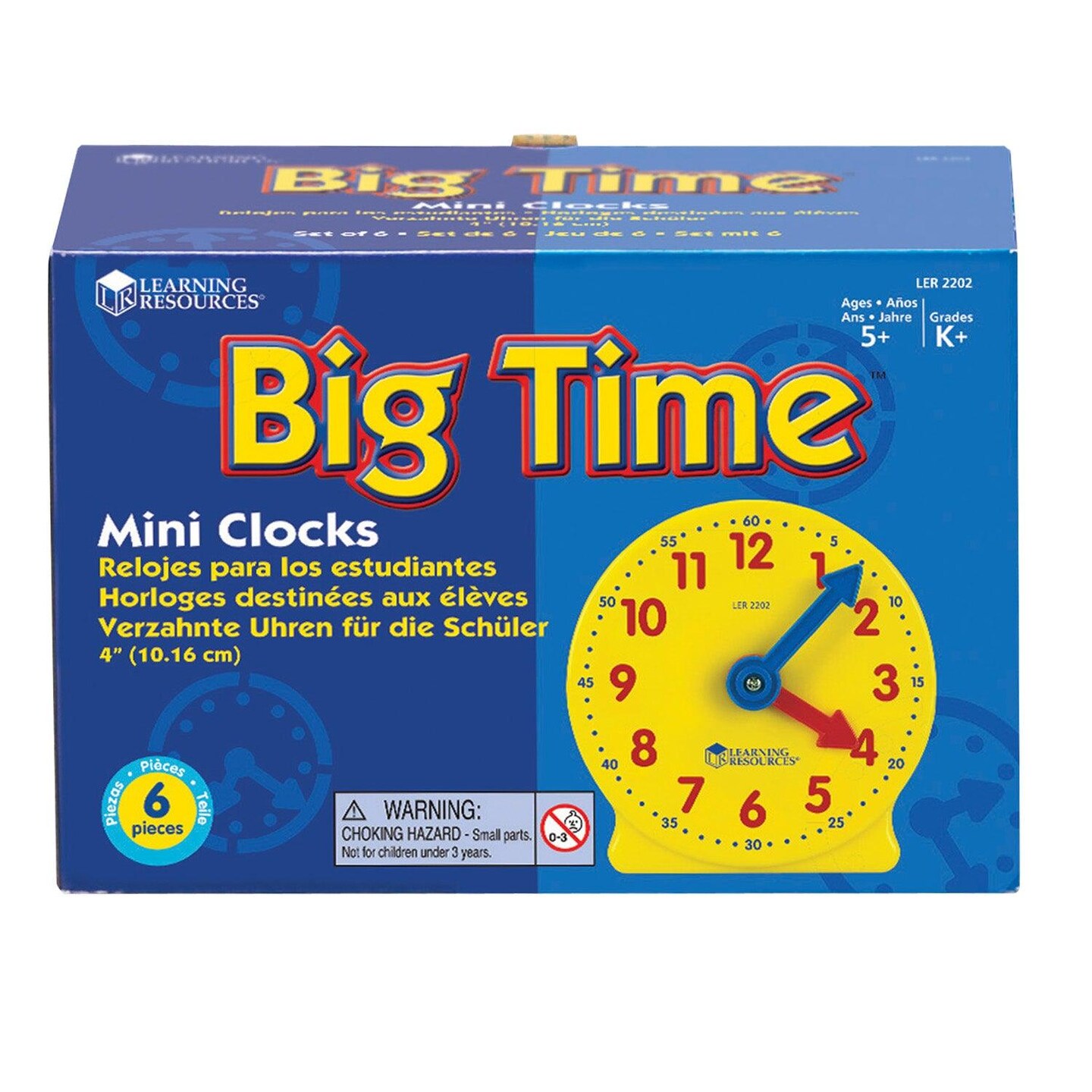 Big Time&#x2122; Geared Mini-Clocks, Set of 6
