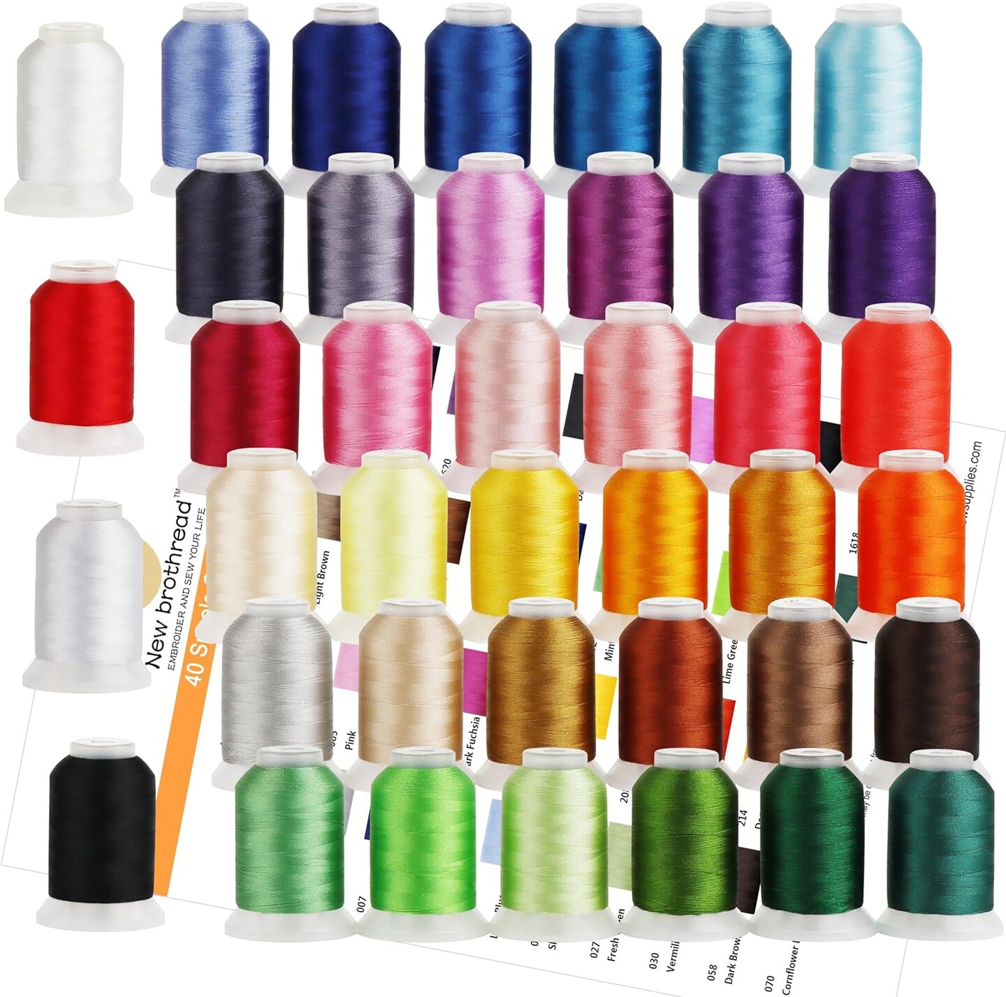 0 Colors 100% Polyester Machine Embroidery Thread 550yd with Thread Nets - Compatible for Home-Based Embroidery Sewing Machine