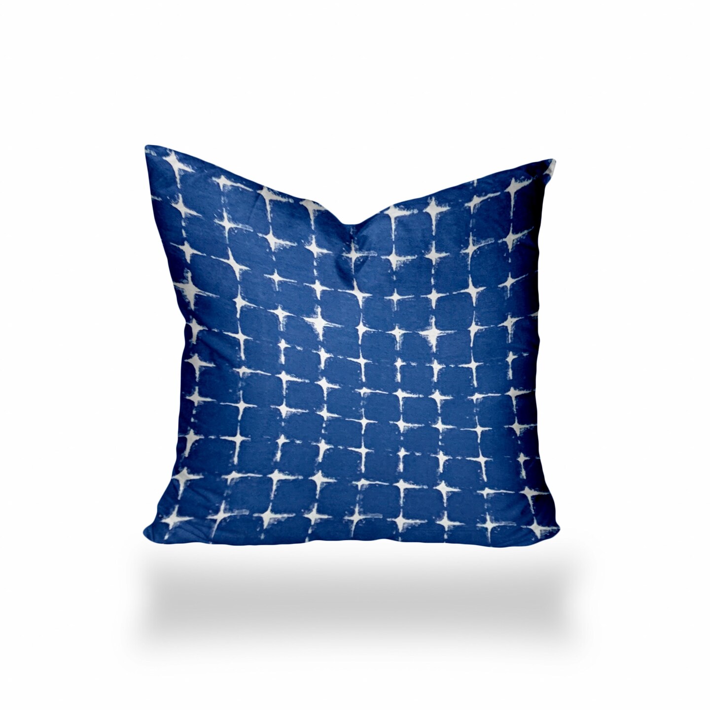 14 X 14 Blue And White Enveloped gingham Throw Indoor Outdoor Pillow