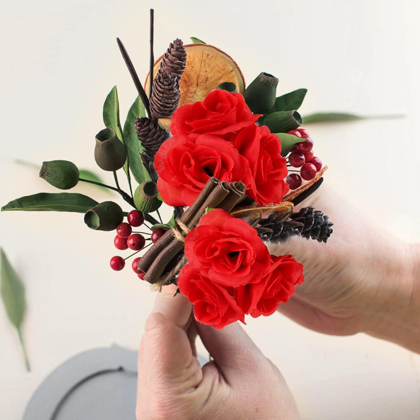 50-Pieces 1.6&#x22; Artificial Flower Heads Silk Roses